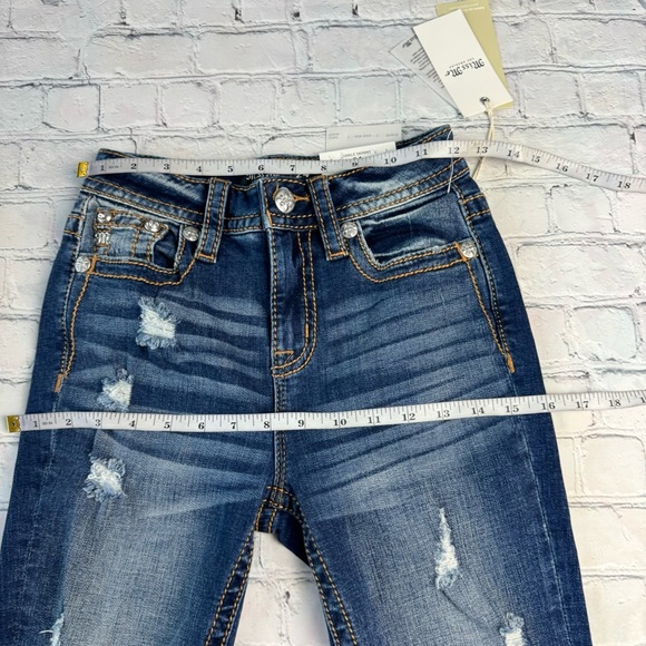 NWT Miss Me woman blue high rise ankle skinny jeans size 24x 28 - Picture 5 of 12
